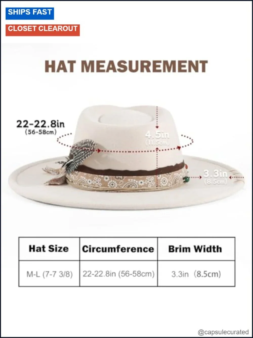 Boho Fedora Hat Wide Brim Handmade Flat Brim Cotton Polyester